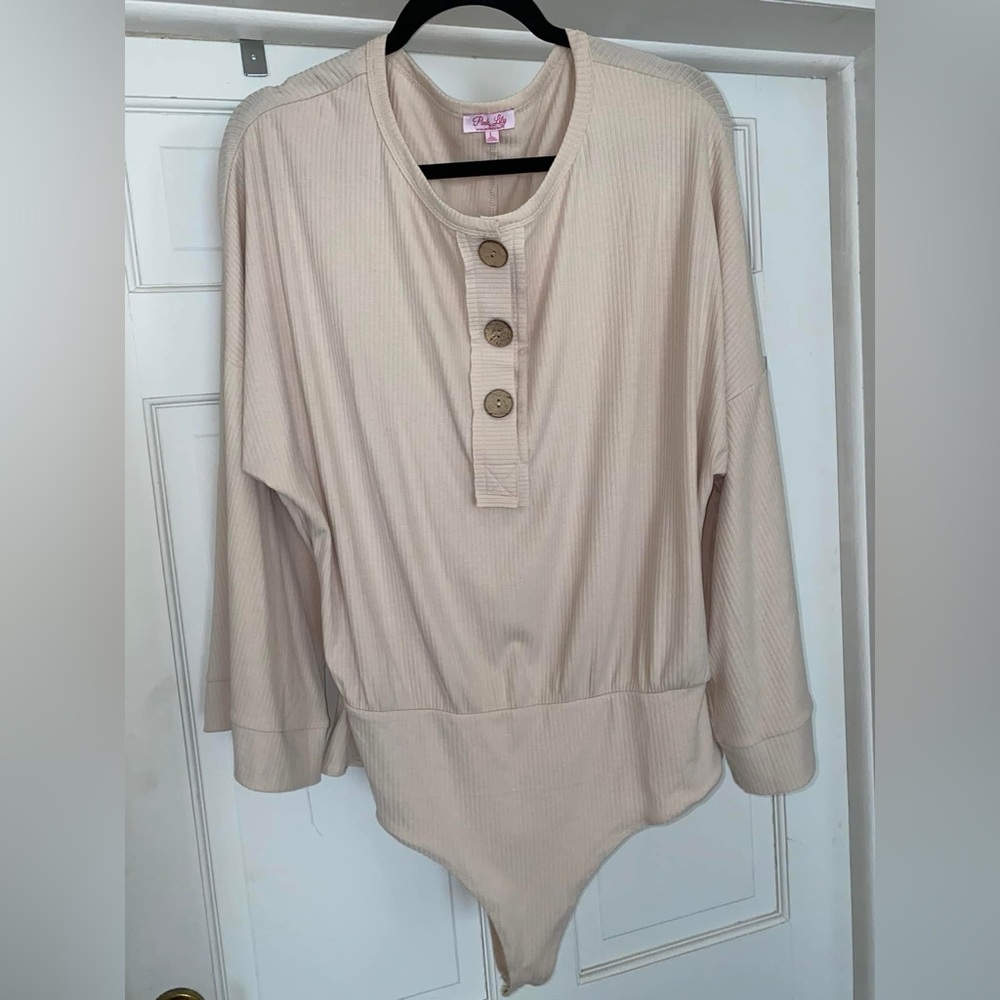 Button Up Henley Style Bodysuit